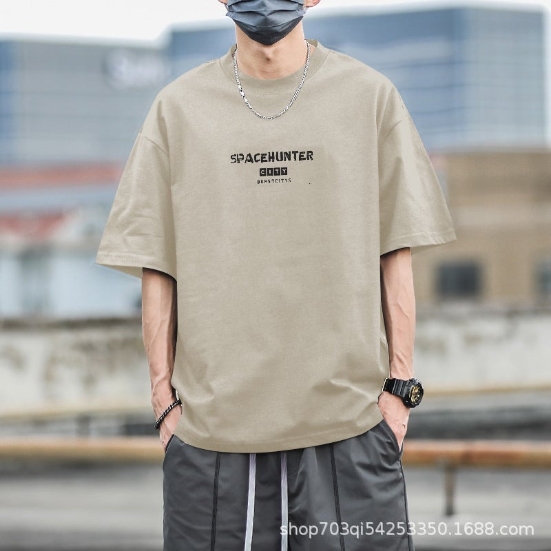 Short sleeve t-shirt men's summer ins fashion brand men's clothing 2023 new Hong Kong style loose half sleeve top American cotton T-shirt - Image 5