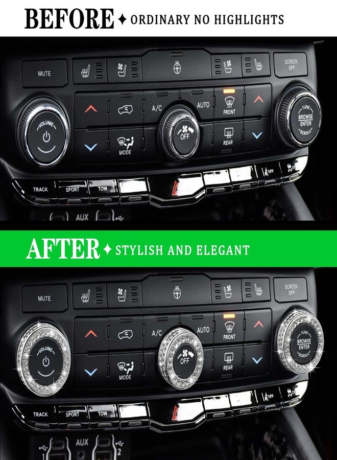 TOMALL Bling AC Air Conditioning Knob Button Cover Compatible with Dodge Durango 2021-2024 Volume Trim Centre Console Conditioner Switch Climate Knob Cap Bling Interior Accessory for Car - Image 5