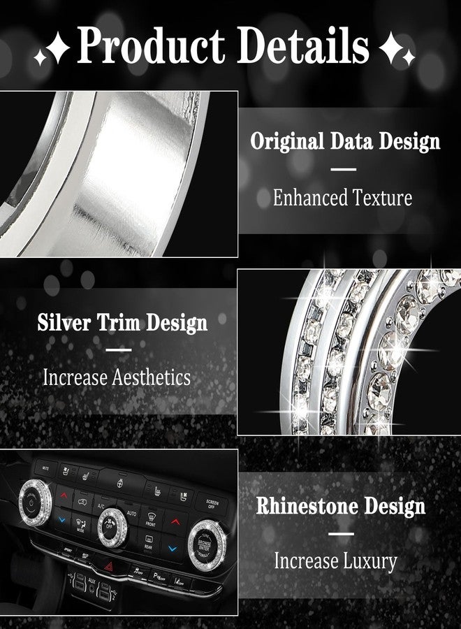 TOMALL Bling AC Air Conditioning Knob Button Cover Compatible with Dodge Durango 2021-2024 Volume Trim Centre Console Conditioner Switch Climate Knob Cap Bling Interior Accessory for Car - Image 2