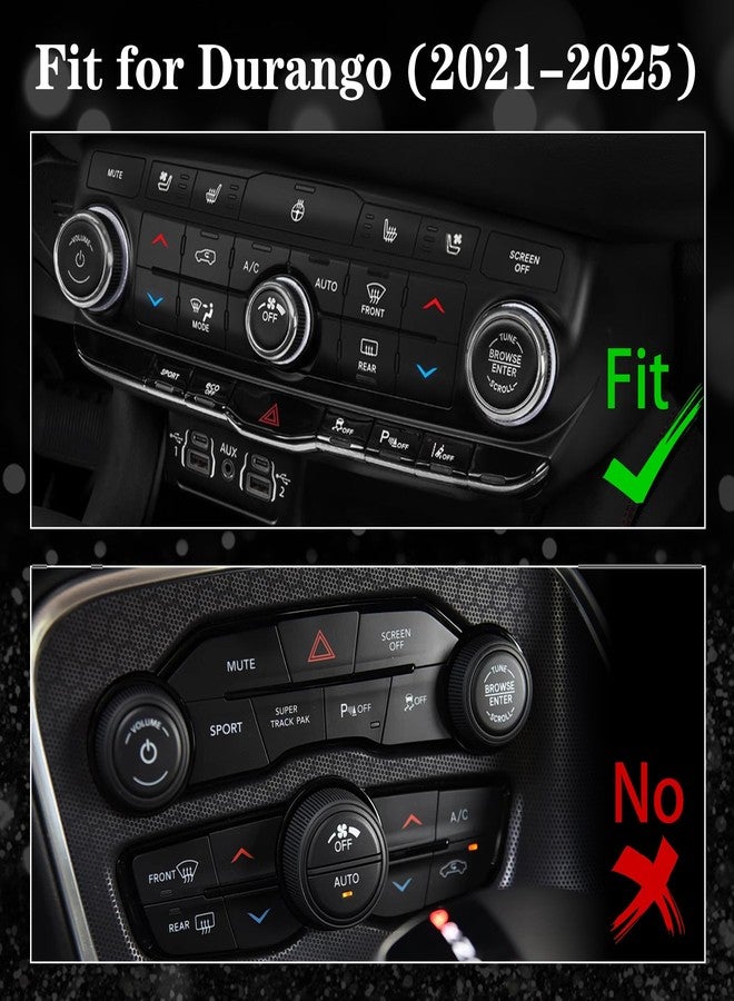 TOMALL Bling AC Air Conditioning Knob Button Cover Compatible with Dodge Durango 2021-2024 Volume Trim Centre Console Conditioner Switch Climate Knob Cap Bling Interior Accessory for Car - Image 3