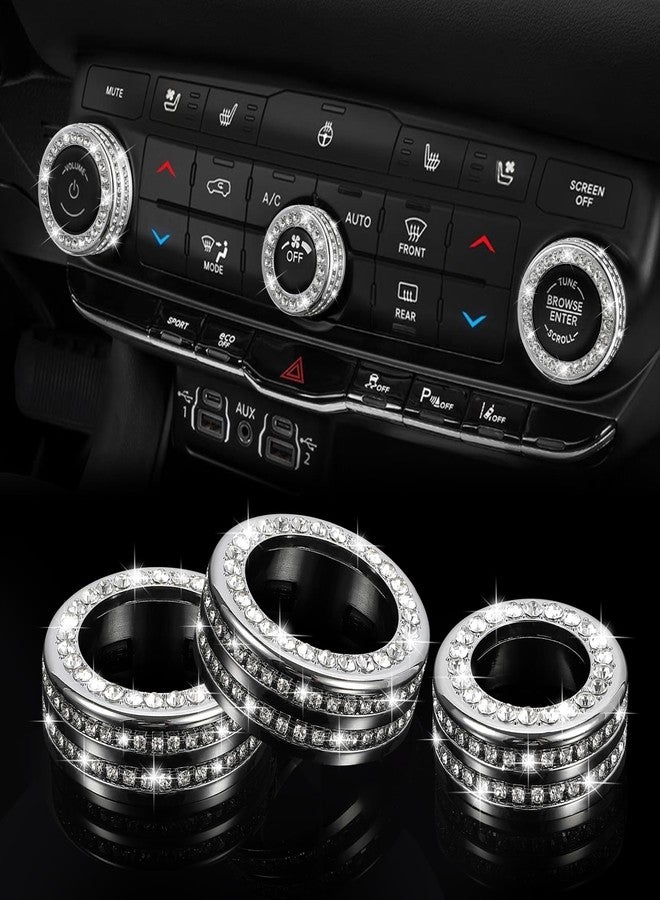 TOMALL Bling AC Air Conditioning Knob Button Cover Compatible with Dodge Durango 2021-2024 Volume Trim Centre Console Conditioner Switch Climate Knob Cap Bling Interior Accessory for Car - Image 1