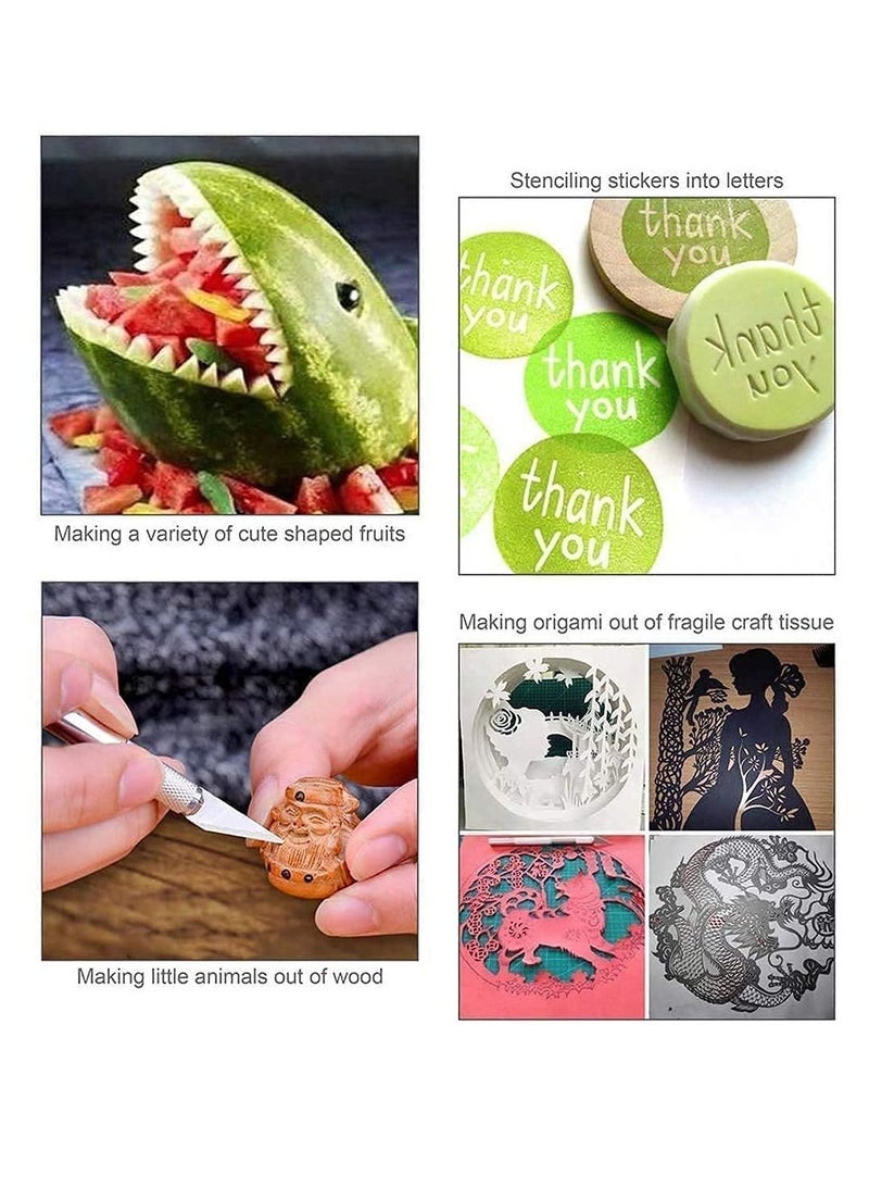 Excefore Upgrade Precision Carving Craft Knife Hobby Knife Kit,Utility Knife with 40 Spare Blades for Art, Scrapbooking,Stencil - Image 2