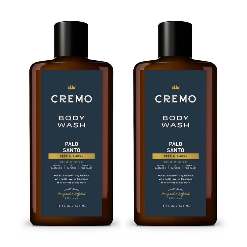 Cremo Rich-Lathering Palo Santo (Reserve Collection) Body Wash, Notes of Bright Cardamom, Dry Papyrus and Aromatic Palo Santo, 16 Fl Oz (2-Pack) - Image 1