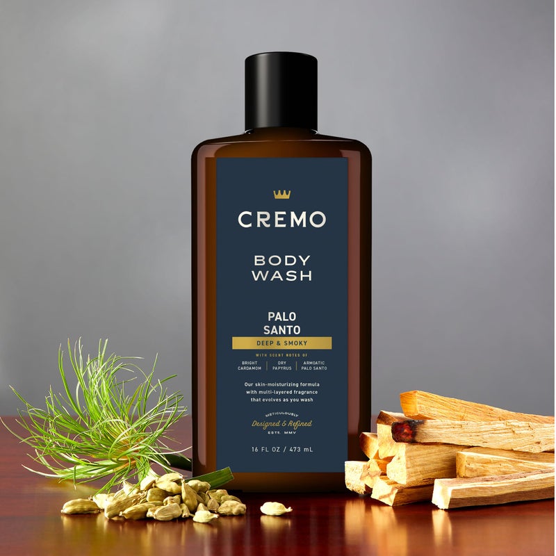 Cremo Rich-Lathering Palo Santo (Reserve Collection) Body Wash, Notes of Bright Cardamom, Dry Papyrus and Aromatic Palo Santo, 16 Fl Oz (2-Pack) - Image 2