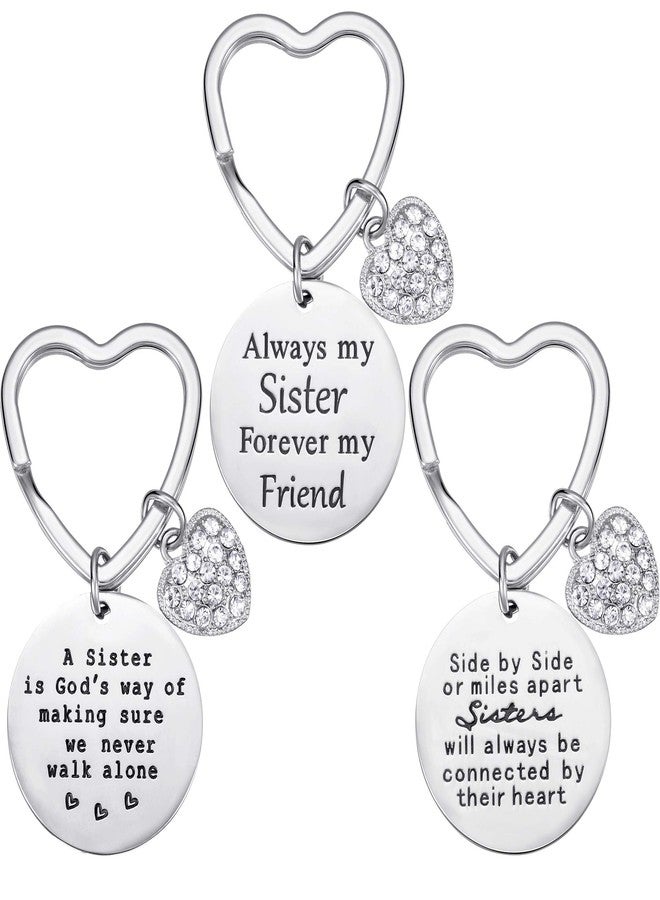 زانماي سلسلة مفاتيح للأخت مكونة من 3 قطع، سلسلة مفاتيح لعيد ميلاد الأخت، سلسلة مفاتيح مضحكة لعيد الميلاد من الأخت، أفكار للأخت لصديقة، أخت كبيرة وأخت صغيرة، أخت الروح - Image 1