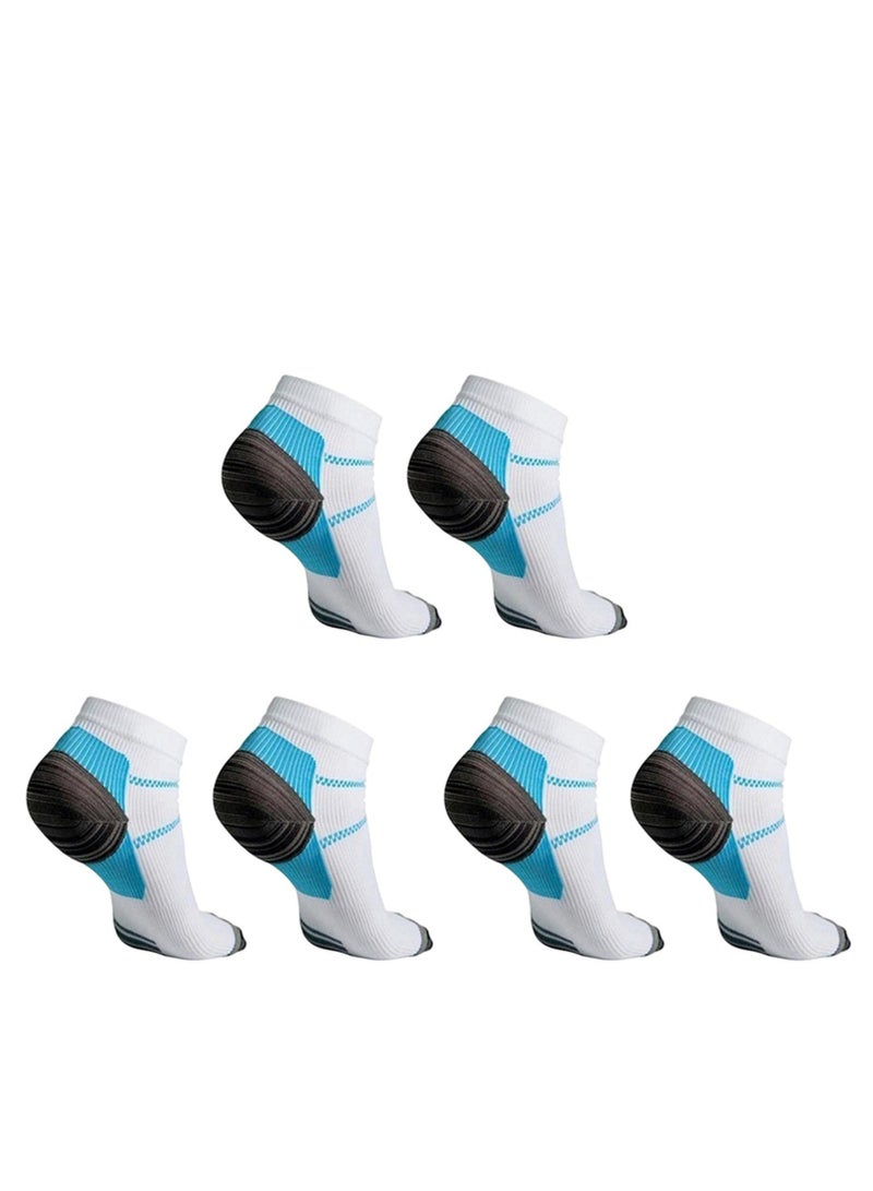 KASTWAVE 3 Pairs Compression Socks for Women and Men Upgraded Sport Plantar Fasciitis Arch Support Low Cut Compression Foot Socks Best for Athletic Sports, Running, Travel - Image 1