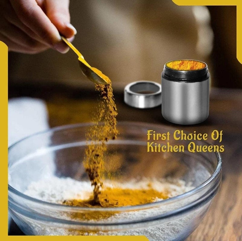 VISAXMI Stainless Steel Masala Dabba 200 ml Spice Container Masala Dabba for Kitchen Masala Dani Masala Steel Dabba Masala Box 7Pc Jars 7Pc Spoons 1Pc Stand - Image 4