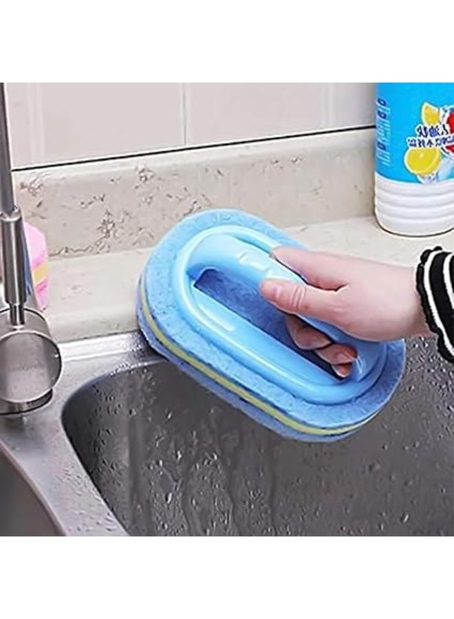 Thick Magic Sponge, Easy Cleaning Without Electricity, Multi-surface Cleaning Brush for Kitchen and Bathroom, Suitable for Glass, Walls, Tiles, Ceramics, And Sinks, Essential Home Cleaning Tools, Blue - Image 1