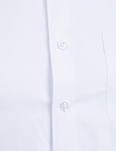 ZEROYAA Men's Long Sleeve Dress Shirt Solid Slim Fit Casual Business Formal Button Up Shirts with Pocket ZSSCL01 White X-Large - Image 3