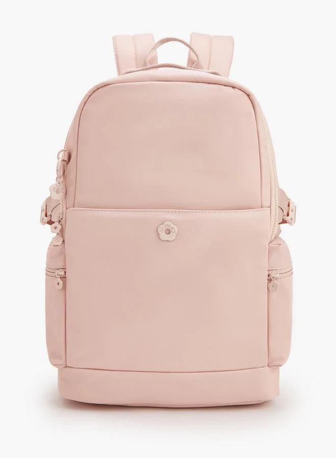 Solid School Backpack With Adjustable Shoulder Straps