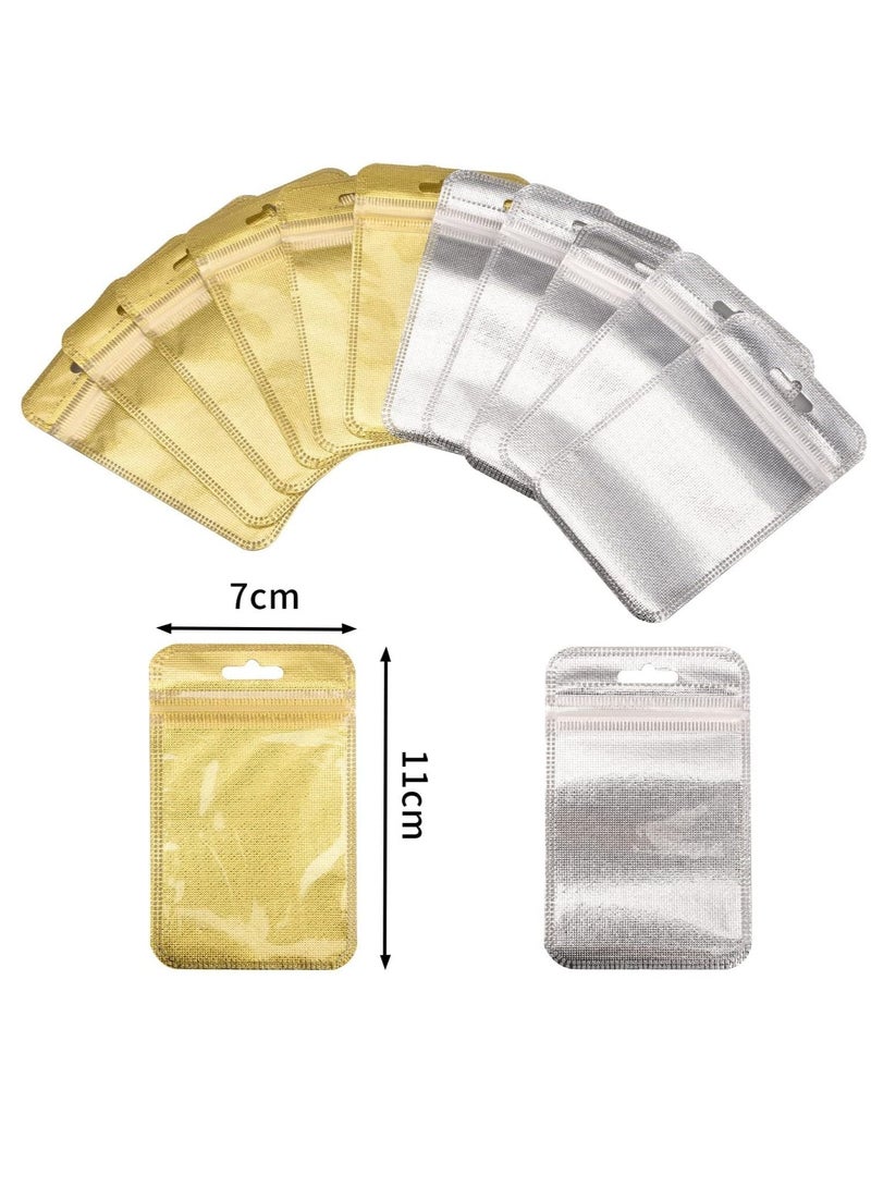 Excefore 100 قطعة أكياس مايلار، أكياس هولوجرافية، أكياس صغيرة لطيفة، أكياس بلاستيكية، أكياس قابلة لإعادة الإغلاق للحلويات، أكياس شمعية، أكياس عينات لملمع الشفاه، المجوهرات، الرموش - Image 2