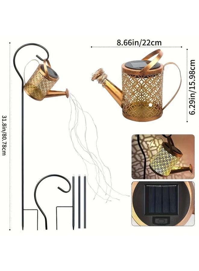 Solar Outdoor Pendant Light Retro Metal Design IP65 Waterfall Effect Warm Light - Image 4