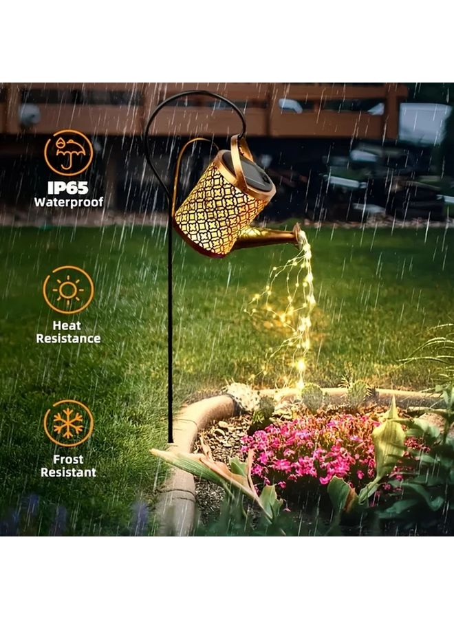 Solar Outdoor Pendant Light Retro Metal Design IP65 Waterfall Effect Warm Light - Image 5