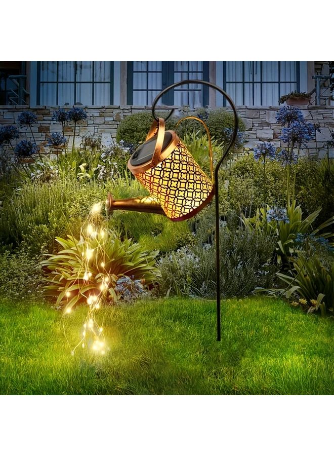 Solar Outdoor Pendant Light Retro Metal Design IP65 Waterfall Effect Warm Light - Image 3
