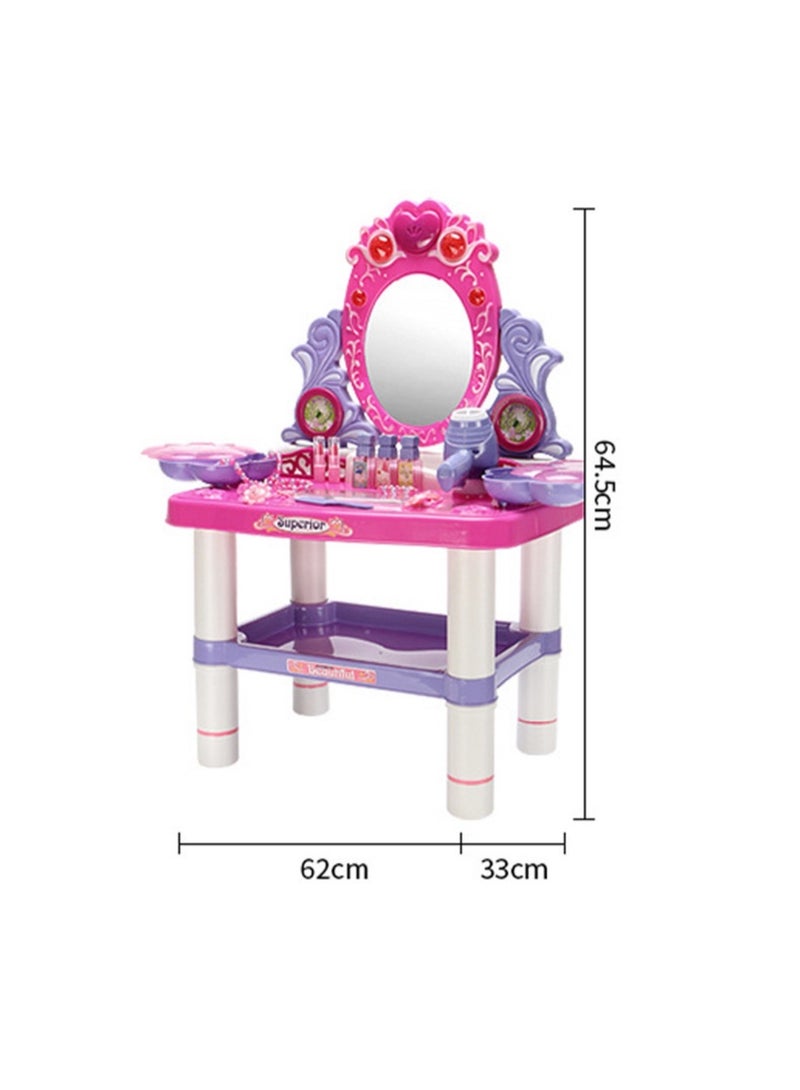 Musical Vanity Table Set for Girls - Sparkling Beauty Dresser with Stool, LED Lights & Mirror - Ideal for Makeup Play & Dress-Up - Image 5