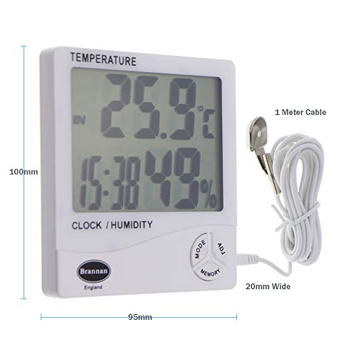 Brannan Digital Max Min Thermometer and Hygrometer Indoor Outdoor Temperature Recording Thermometer Room Garden Greenhouse - Image 3