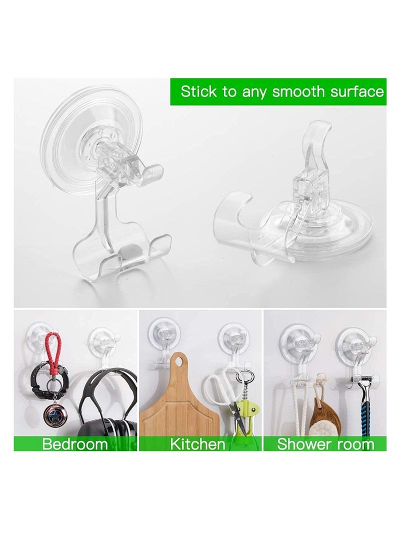 Excefore - Shower Suction Cup Hooks, 4 Pack Razor Holder for Inside Shower Removable Reusable Wall Hangers for Bathroom, Waterproof Powerful Vacuum Suction Cup Hooks for Towel, Key Bag, Bathrobe, Kitchen - Image 1