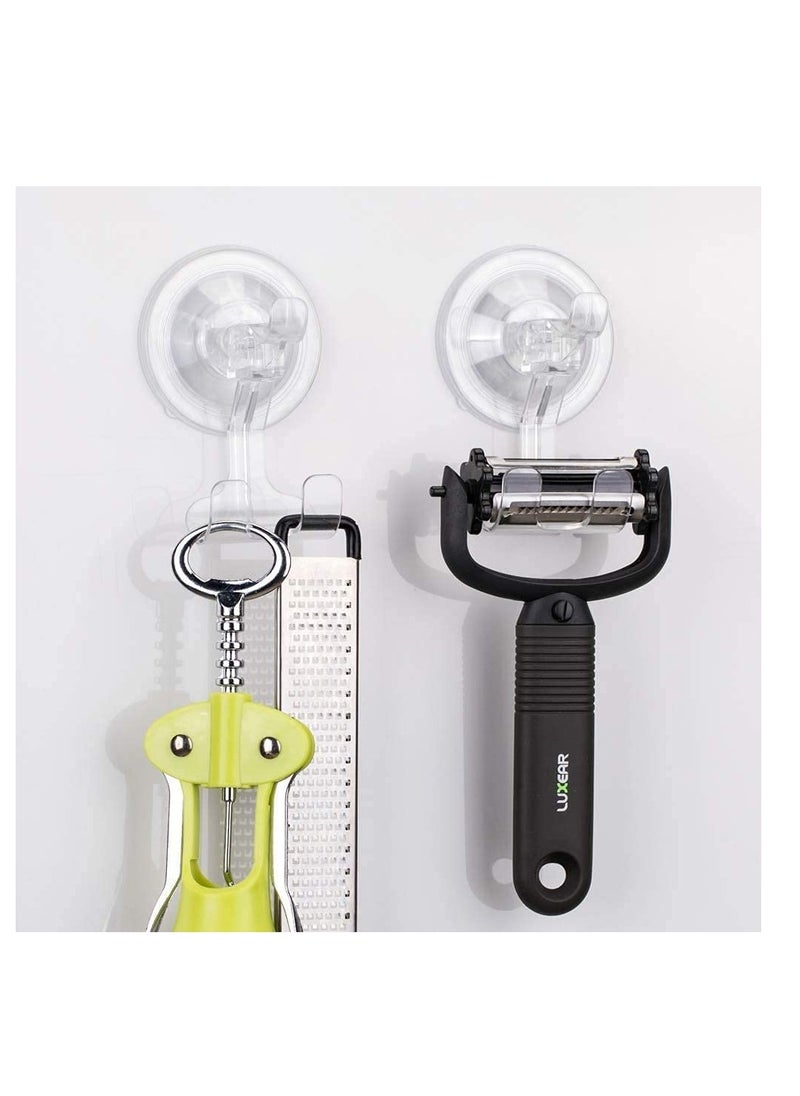 Excefore - Shower Suction Cup Hooks, 4 Pack Razor Holder for Inside Shower Removable Reusable Wall Hangers for Bathroom, Waterproof Powerful Vacuum Suction Cup Hooks for Towel, Key Bag, Bathrobe, Kitchen - Image 1