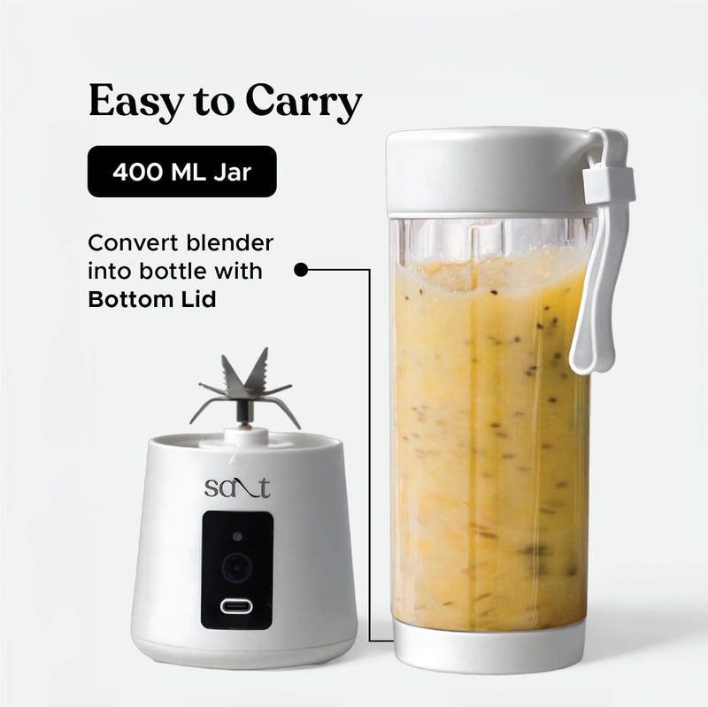 Salt PureBlend Classic Portable Blender for Smoothies Protein Shakes Crushing Ice 2000 mAh Battery USBC Port 150W Motor 400ml White - Image 3