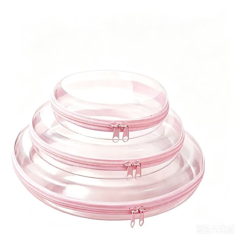 Multi-Functional Transparent Round Storage Bag Set - Waterproof, Durable & Portable Travel Organizer - Image 1