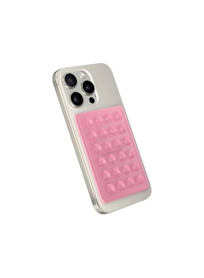Green Tiger StickyGrippy Suction Phone Case Mount, Silicon Adhesive Phone Accessory for iPhone and Android, Hands-Free Fidget Toy Mirror Shower Phone Holder, Tiktok Videos and Selfies (Pink Glitter) - Image 3