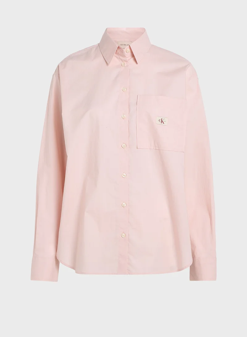 كالفن كلاين جينز Woven Label Relaxed Shirt