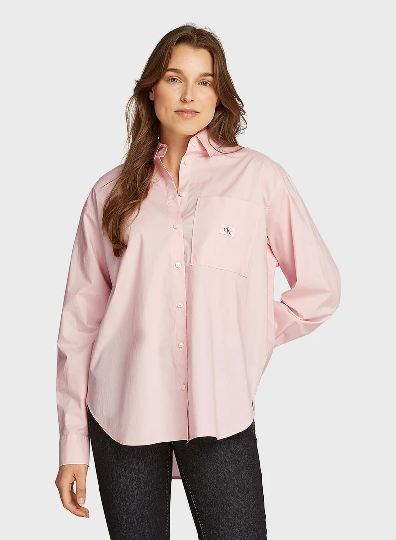 كالفن كلاين جينز Woven Label Relaxed Shirt
