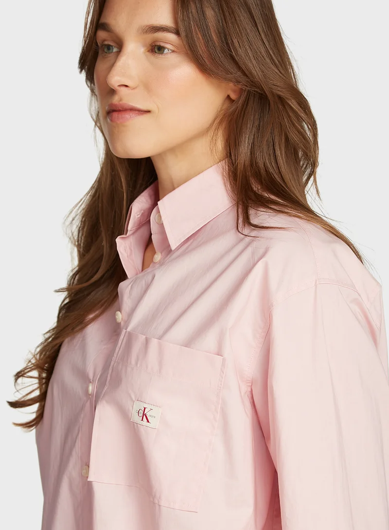 كالفن كلاين جينز Woven Label Relaxed Shirt