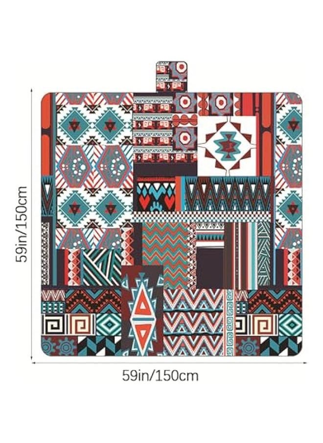 HOOKOR Beach Blanket, Picnic Mat Waterproof Sandproof with Waterproof Backing, Outdoor Blanket for Travel, Camping, Hiking, 59x59 inch (38-01)  - Image 2