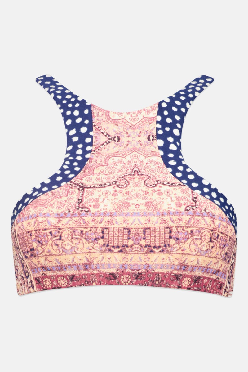 Billabong Women Allover Print Sun Fade High  Bikini Top, Multicolor - Image 2