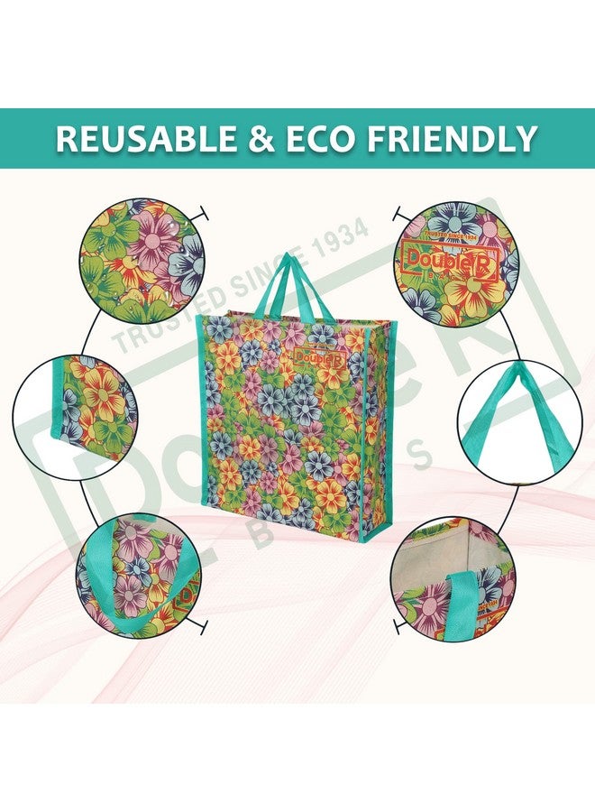 DOUBLE R BAGS Multicolour Canvas Shopping Bag with Double Handle, Cloth Grocery Tote Bags, Reusable Shopping Grocery Bags,Foldable and Eco Friendly Washable Medium (Set of 6) (Dd-0101) - Image 2