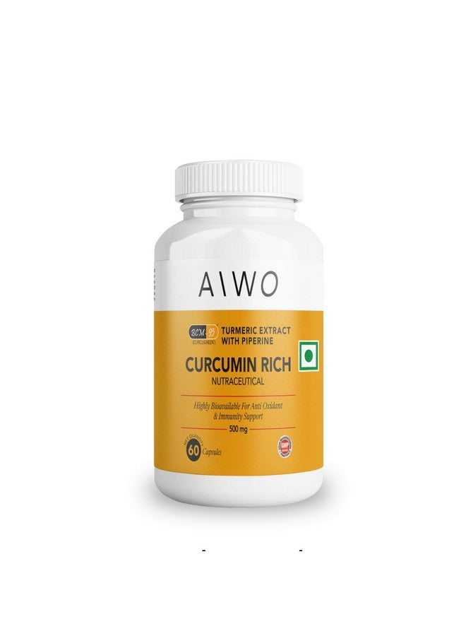 AIWO أيوو كركمين ريتش | كبسولات BCM 95 كركمين مع بيبيرين | كركمين مع بيوبيرين | أقراص كركمين | مستخلص الكركم للكبد والعظام والمفاصل | كبسولات كركمين | مكملات كركمين الكركم (60 كبسولة) - Image 1