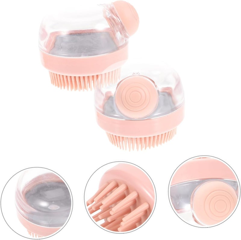 2PC Portable Hair Wash Brush Set Multifunctional Bathing Brush for Scalp Exfoliation Massage Household and PET Use - Image 4