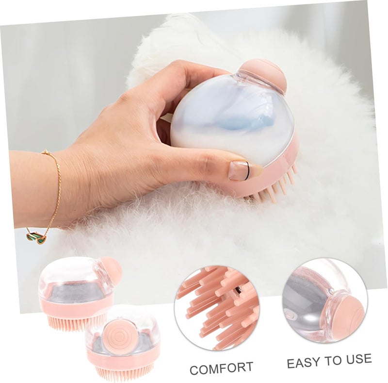 2PC Portable Hair Wash Brush Set Multifunctional Bathing Brush for Scalp Exfoliation Massage Household and PET Use - Image 3