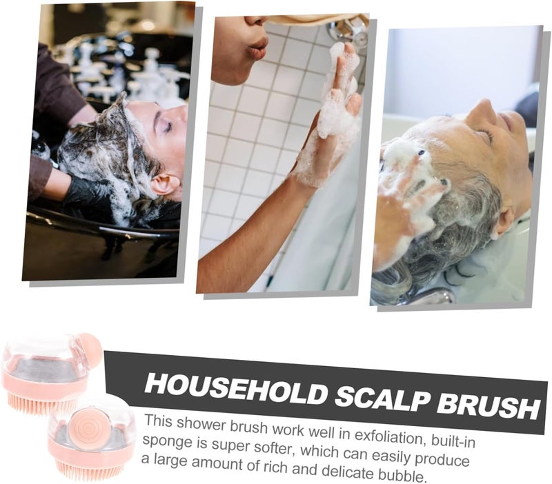 2PC Portable Hair Wash Brush Set Multifunctional Bathing Brush for Scalp Exfoliation Massage Household and PET Use - Image 5