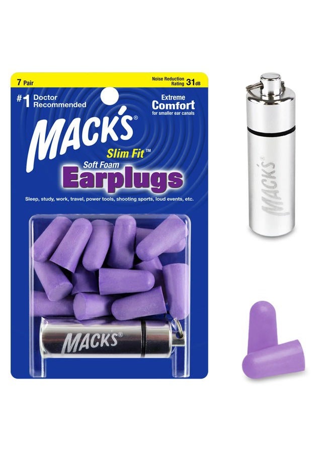Mack's Safesound Soft Foam Slim Fit Earplugs - Pack of 7 Pairs - Image 1