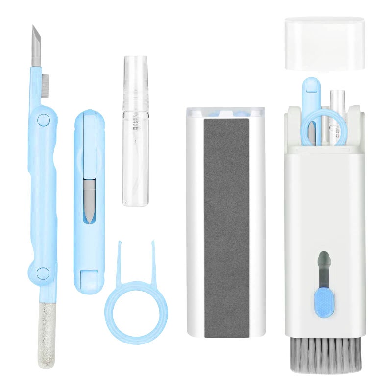 IFTHFOUR 7-in-1 Electronic Cleaner Kit,Keyboard Cleaner,Laptop Cleaner Kit for Monitor, Cell Phone, Headset, Lego, Laptop Camera Lens(Blue) - Image 1
