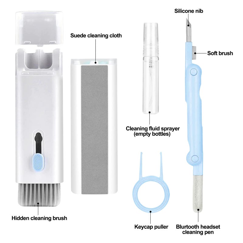 IFTHFOUR 7-in-1 Electronic Cleaner Kit,Keyboard Cleaner,Laptop Cleaner Kit for Monitor, Cell Phone, Headset, Lego, Laptop Camera Lens(Blue) - Image 5