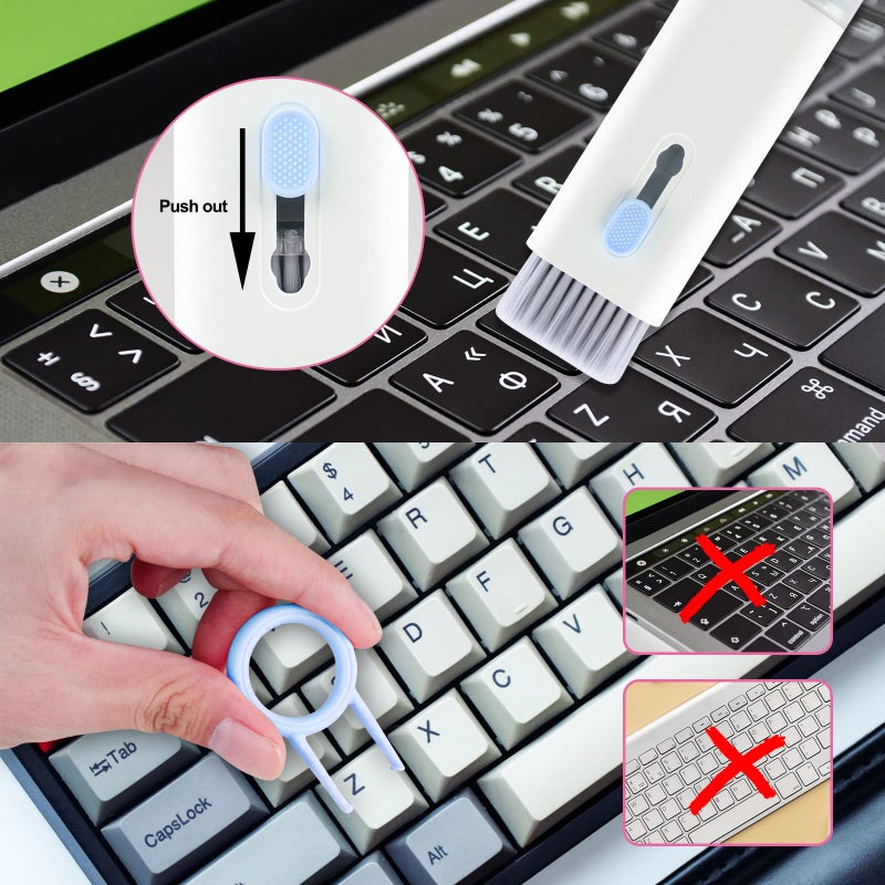 IFTHFOUR 7-in-1 Electronic Cleaner Kit,Keyboard Cleaner,Laptop Cleaner Kit for Monitor, Cell Phone, Headset, Lego, Laptop Camera Lens(Blue) - Image 3