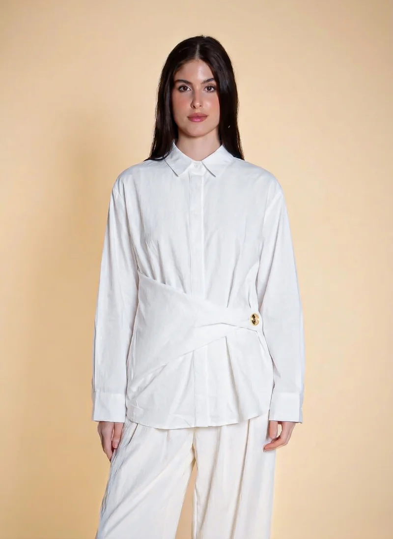 SHAPES WRAPPED LINEN BLEND SHIRT