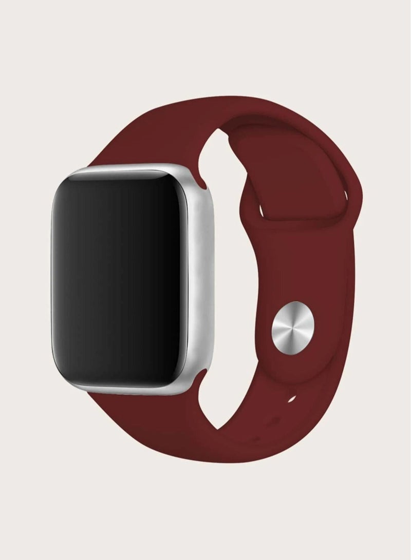 Apple Watch Band Replacement Strap For Series 5/6/7 42/44/45mm Wine Red - Image 1