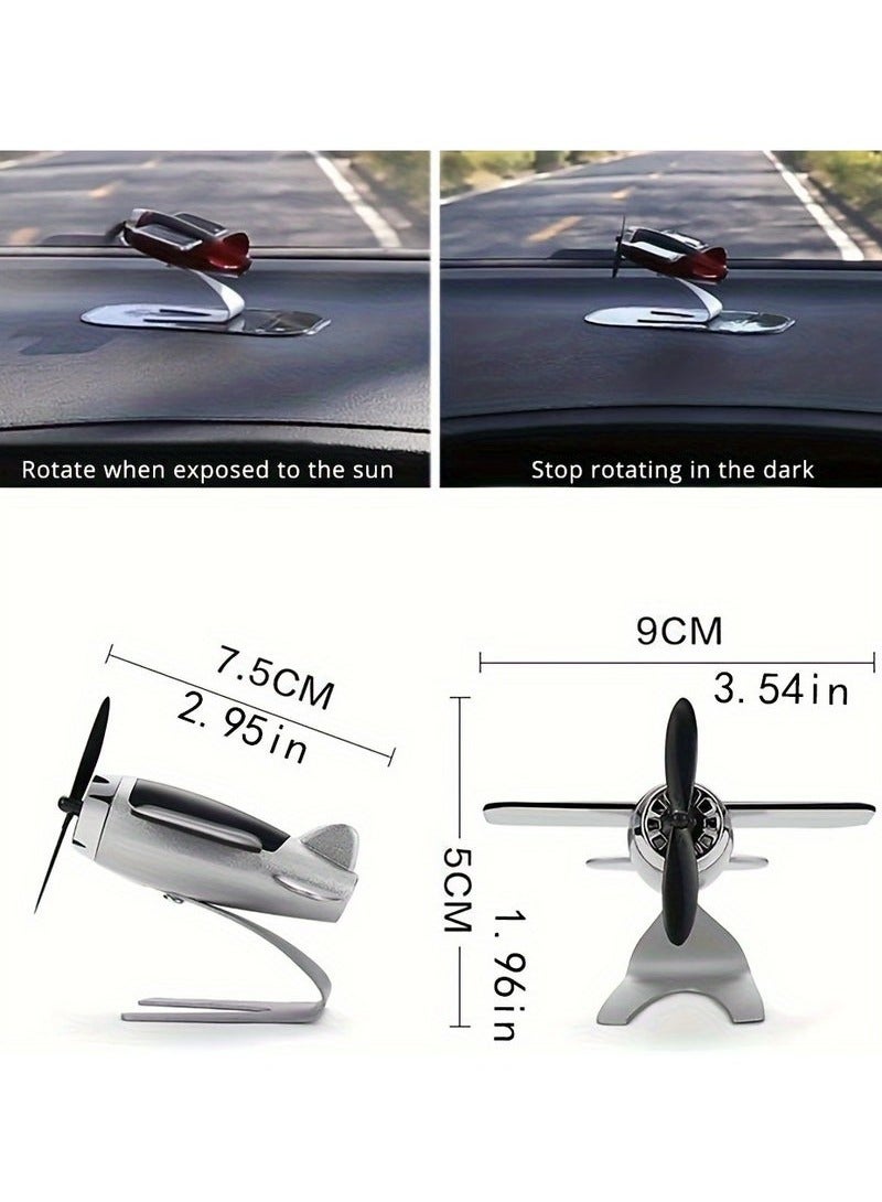 Solar-Powered Plastic Aircraft Dashboard Ornament - Car Interior Decoration for Men and Women, Creative Desktop Accessory for Car Enthusiasts, Ideal Gift - Image 5