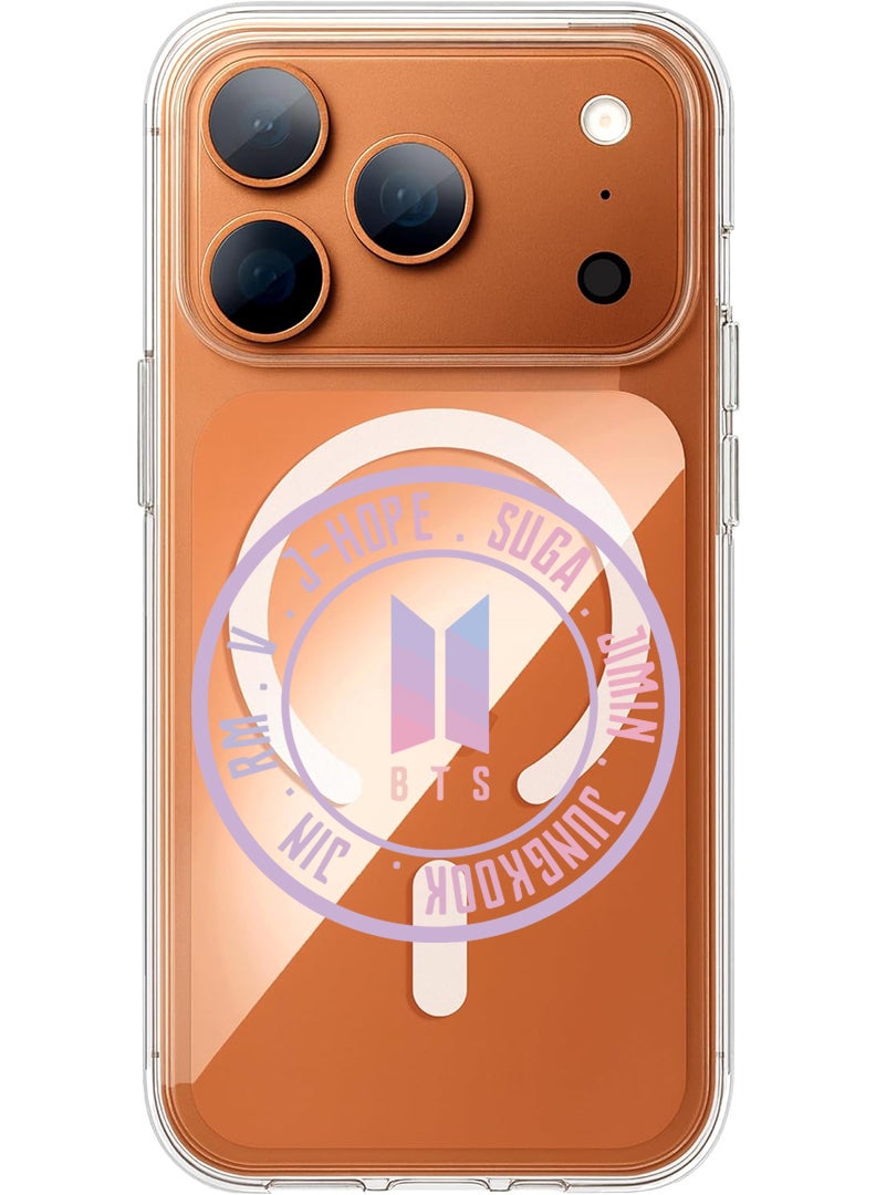 Theodor Magnetic Case for Apple iPhone 17 Pro Compatible with MagSafe Wireless Charging, Shockproof Phone Bumper Cover - BTS sticker - Image 1