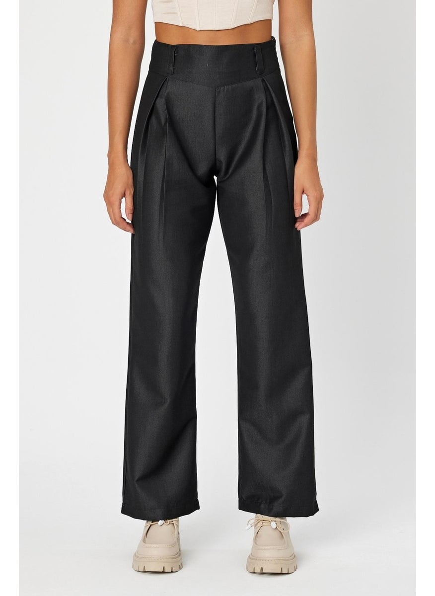 Alexander Gardi - High Waisted Zippered Palazzo Trousers with Corset (B24-372 00) - Image 1