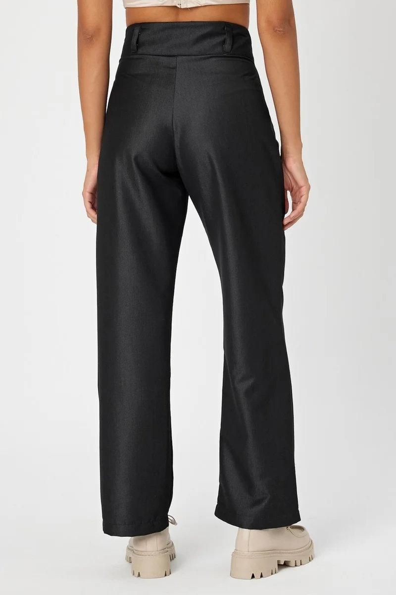 Alexander Gardi High Waisted Zippered Palazzo Trousers with Corset (B24-372 00)