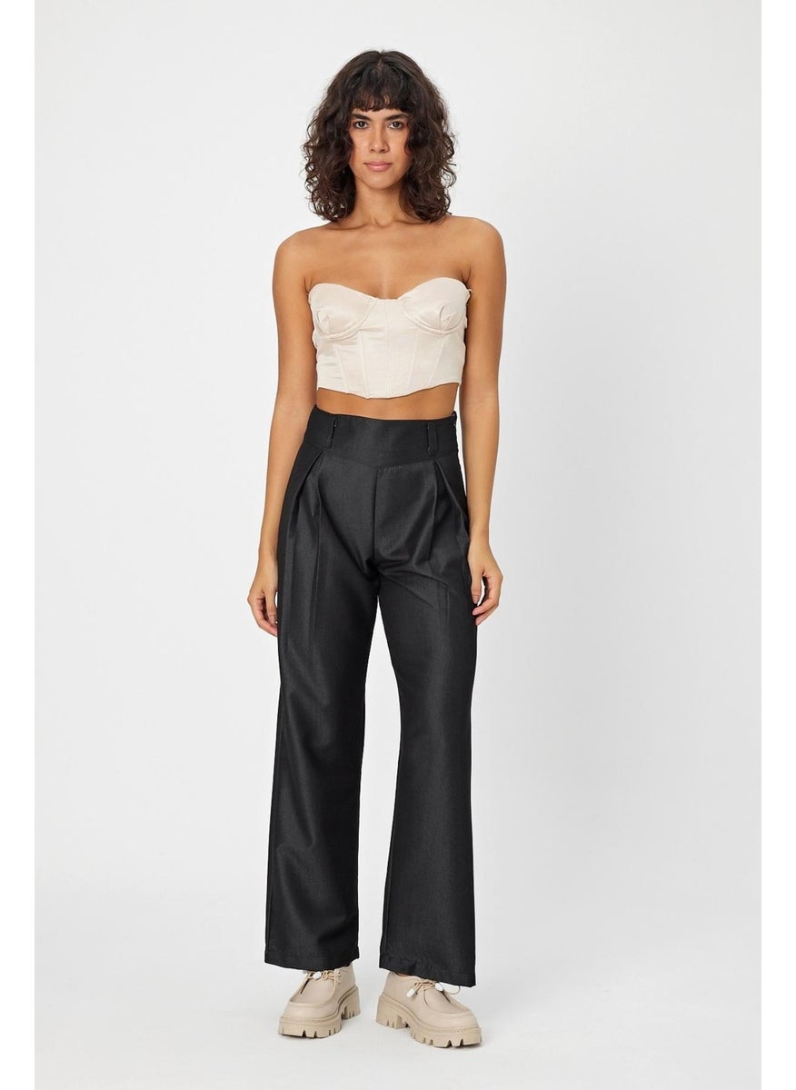 Alexander Gardi - High Waisted Zippered Palazzo Trousers with Corset (B24-372 00) - Image 1