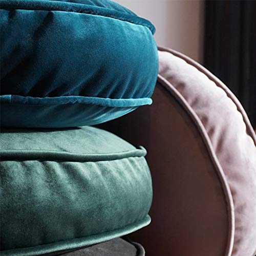 YIUOR Round Floor Pillow Cover Velvet Throw Seating Pouf Yoga Meditation Cushion Plush Case Reading Room Decor Cover Only (19.7IN, Dark Blue) - Image 2