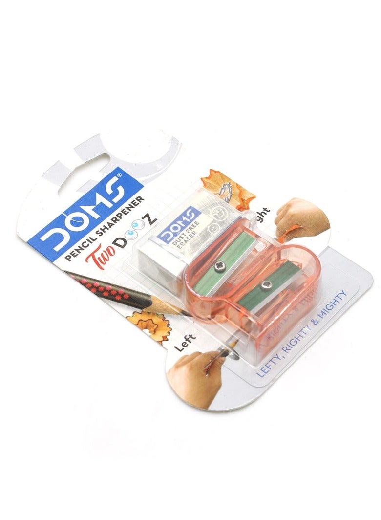DOMS 2-Piece Sharpener With Eraser Set Assorted Colours - Image 2
