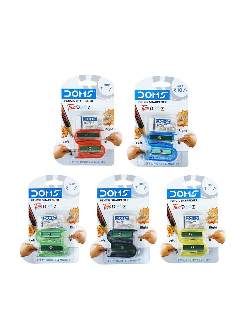DOMS 2-Piece Sharpener With Eraser Set Assorted Colours - Image 4