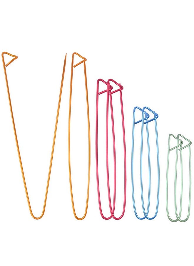 BronaGrand - 8Pcs Colorful Aluminum Yarn Stitch Holder Crochet Hooks Knitting Needle Stitch Holders - Image 1